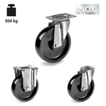 TR-67CB-NLX-Roues avec montures en acier inox pour charges légères